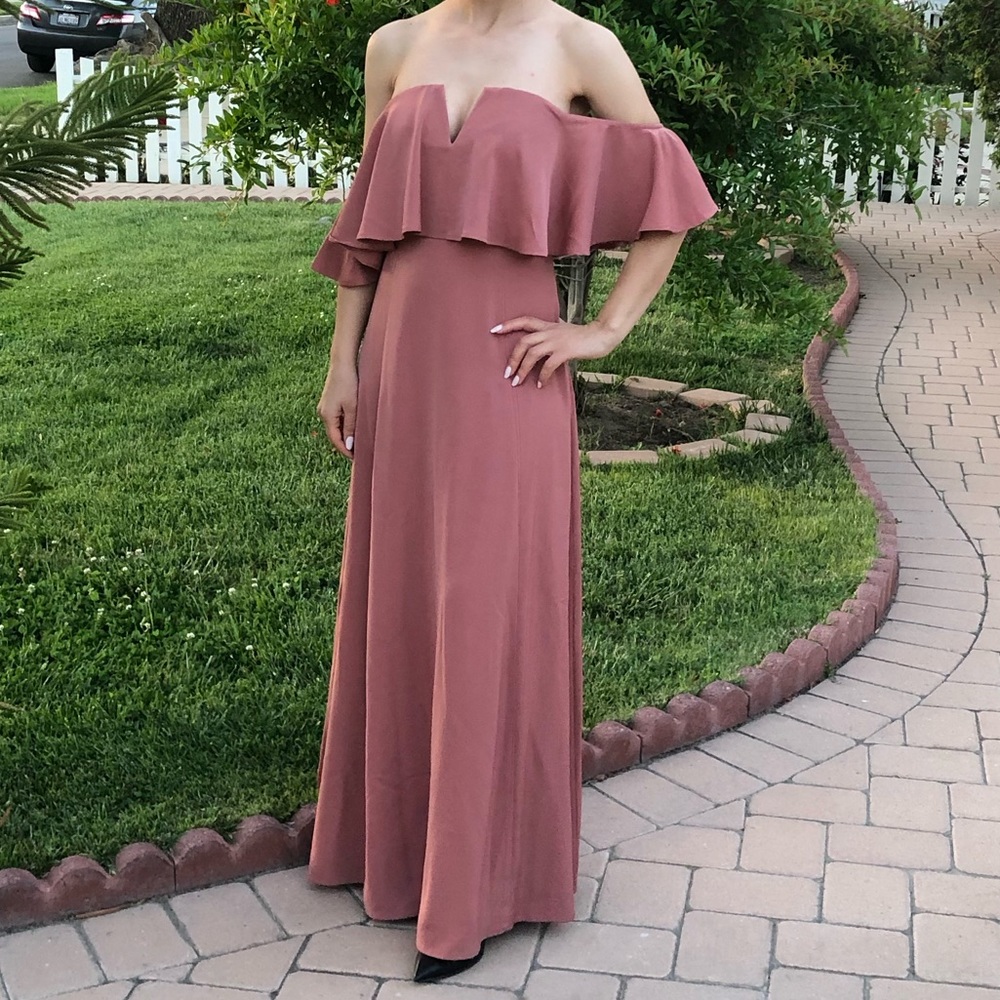 Women's Purple Off-the-shoulder Maxi Dress